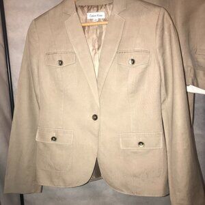 Calvin Klein Tan Linen/Cotton Suit